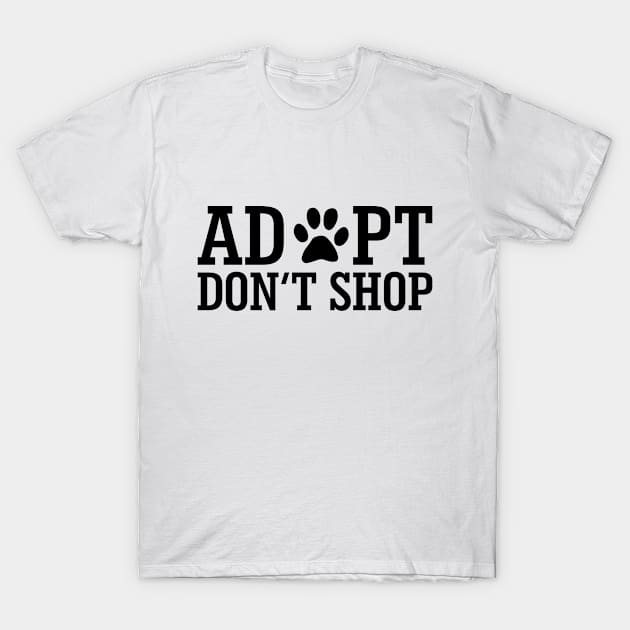 Adopt Don't Shop Paw Print Dogs Cats Animals T-Shirt by Mellowdellow